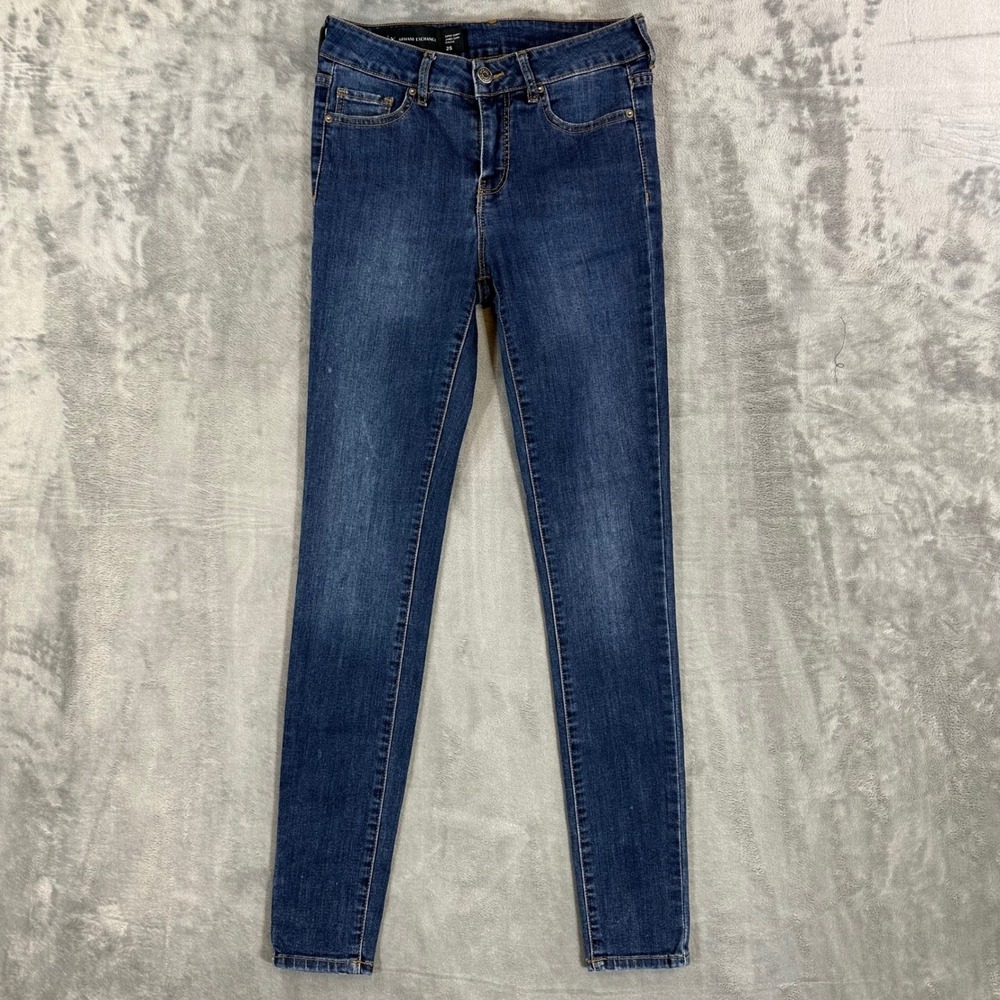 Armani Exchange Skinny Jeans Women's Size 25 Blue Dark Wash Stretch Denim